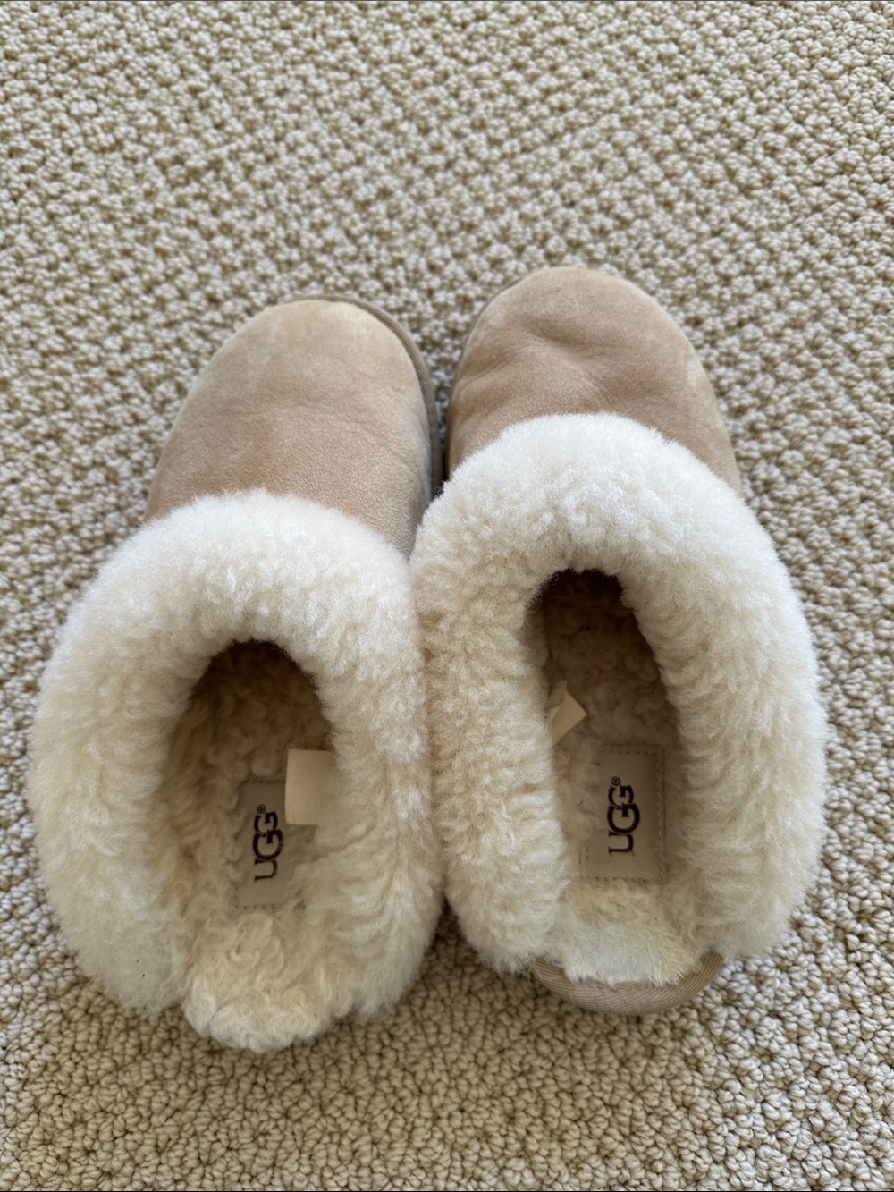 UGG Kids Sand Suede Shearling-Lined Slippers